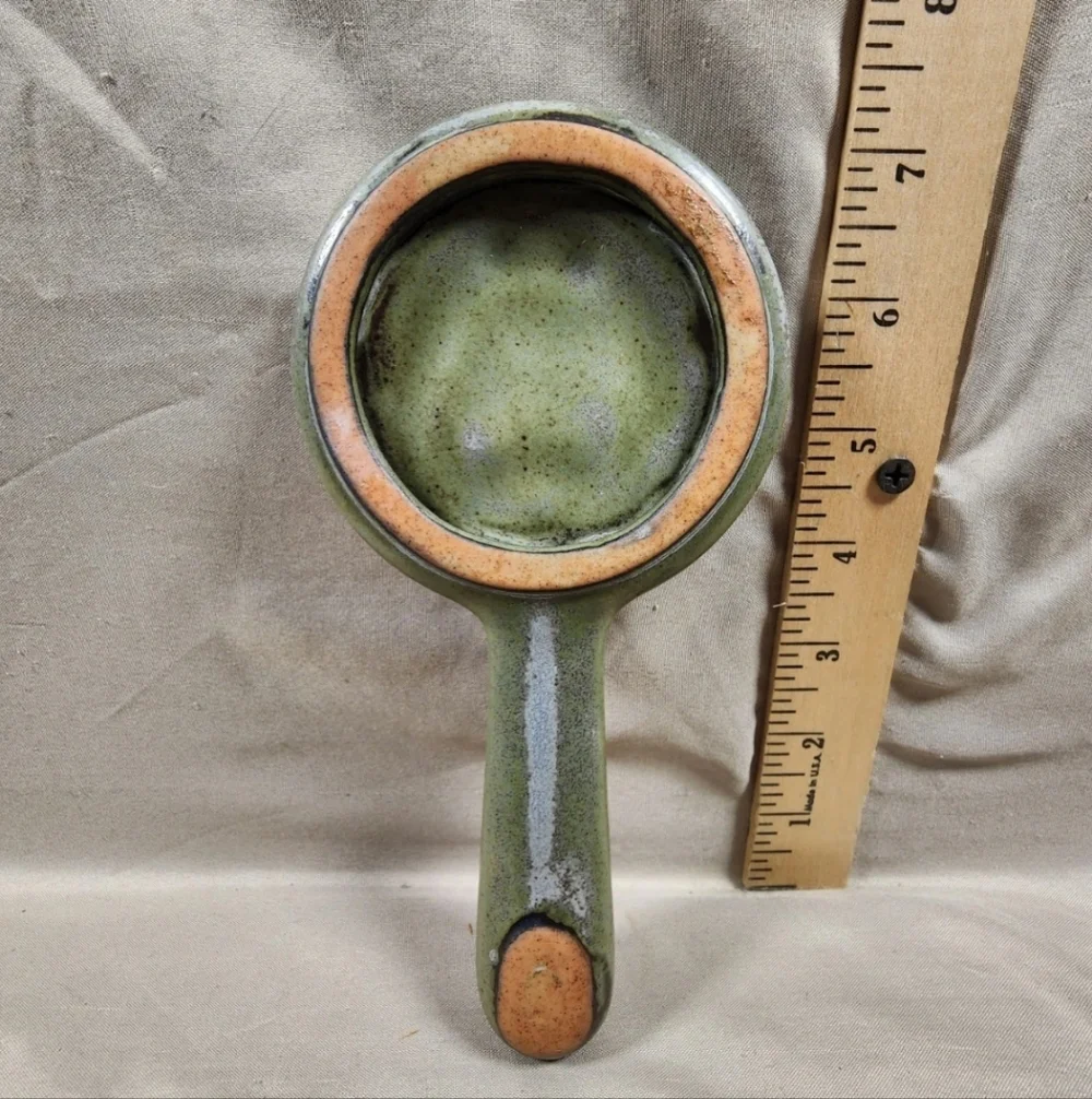 Vintage Baby Girl With Hairbow Mirror Shape Pottery Spoon Rest Made In Japan